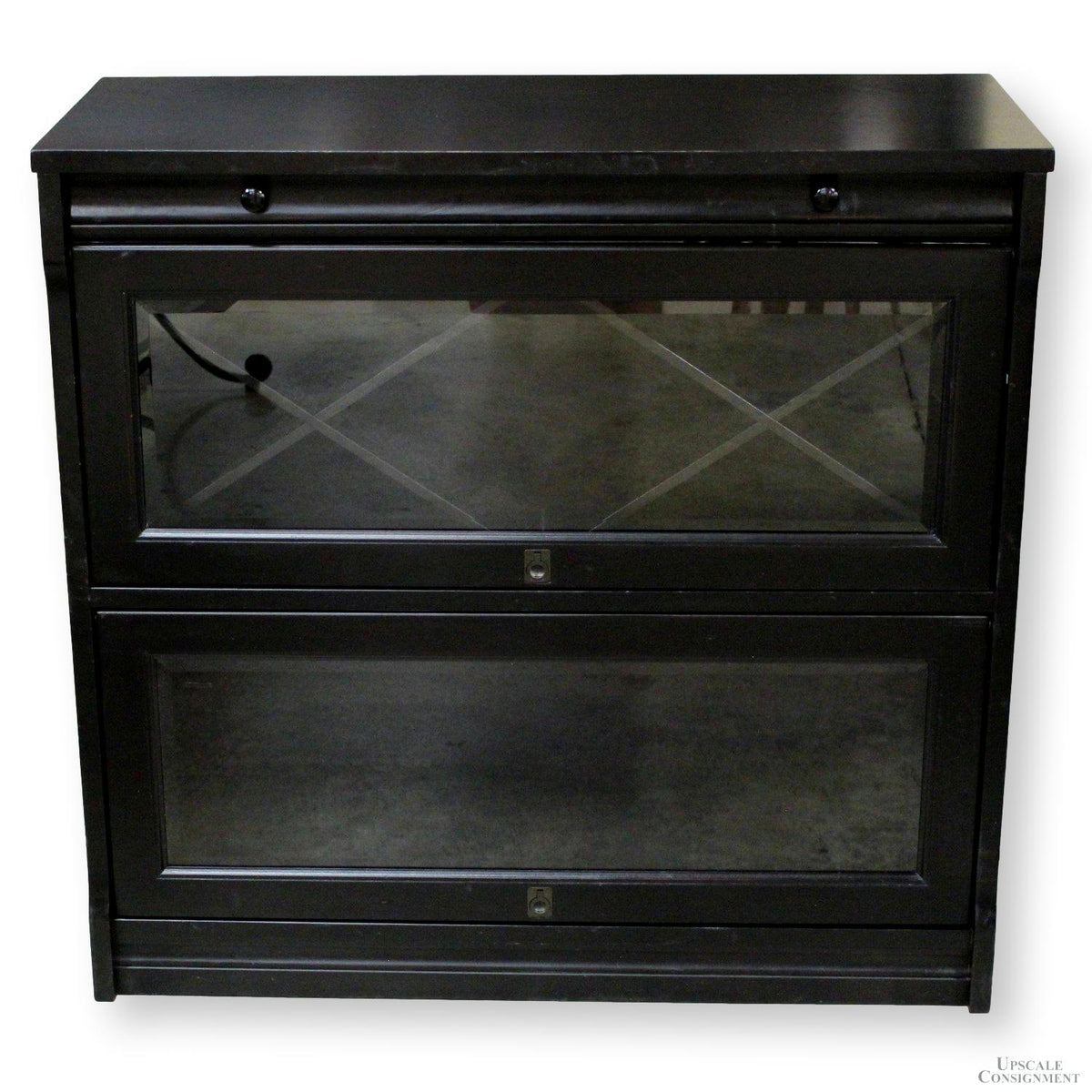 Coaster Furniture Black Barrister Style Wine Cabinet