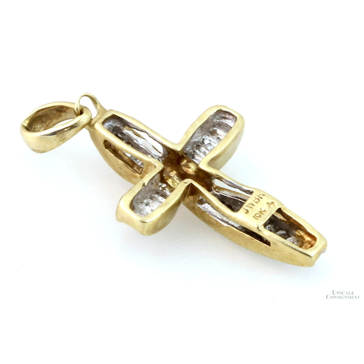 .30ctw Baguette Diamond 10K Yellow Gold Cross Pendant