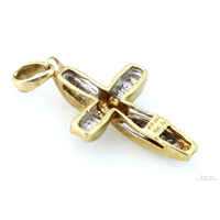 .30ctw Baguette Diamond 10K Yellow Gold Cross Pendant