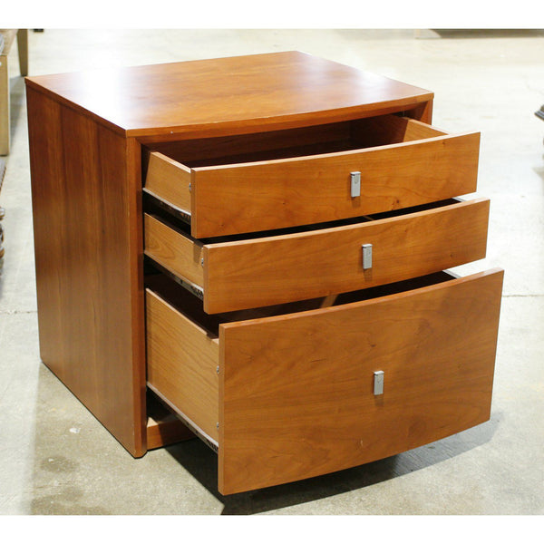 Cherry Finish 3 Drawer Nightstand
