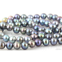 Handknotted Cultured Tahitian Pearl Necklace - 14 K Gold Clasp