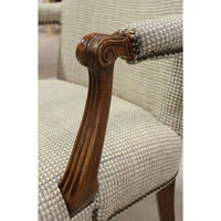 Baker Furniture Cream & Gray Tweed Armchair