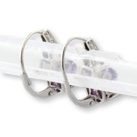 3.20ctw Amethyst Pink Topaz  & Diamond 14K Gold Earrings