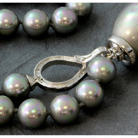 Majorca Sterling Silver Gray Faux Pearl Pendant Necklace