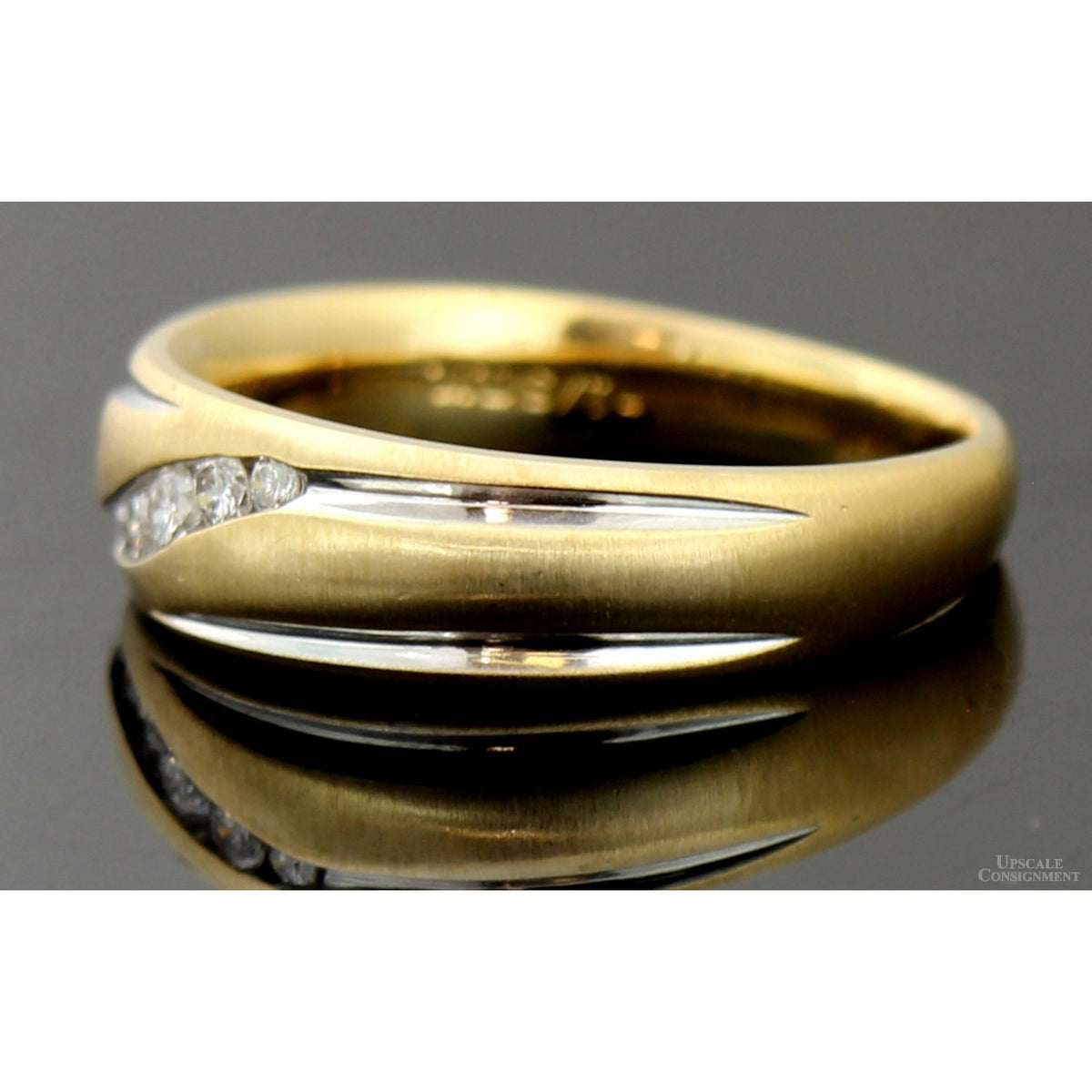 .20ctw Diamond 14K Yellow & White Gold Men's Satin Band