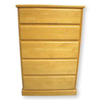 Blonde Wood 5 Drawer Chest of Drawers