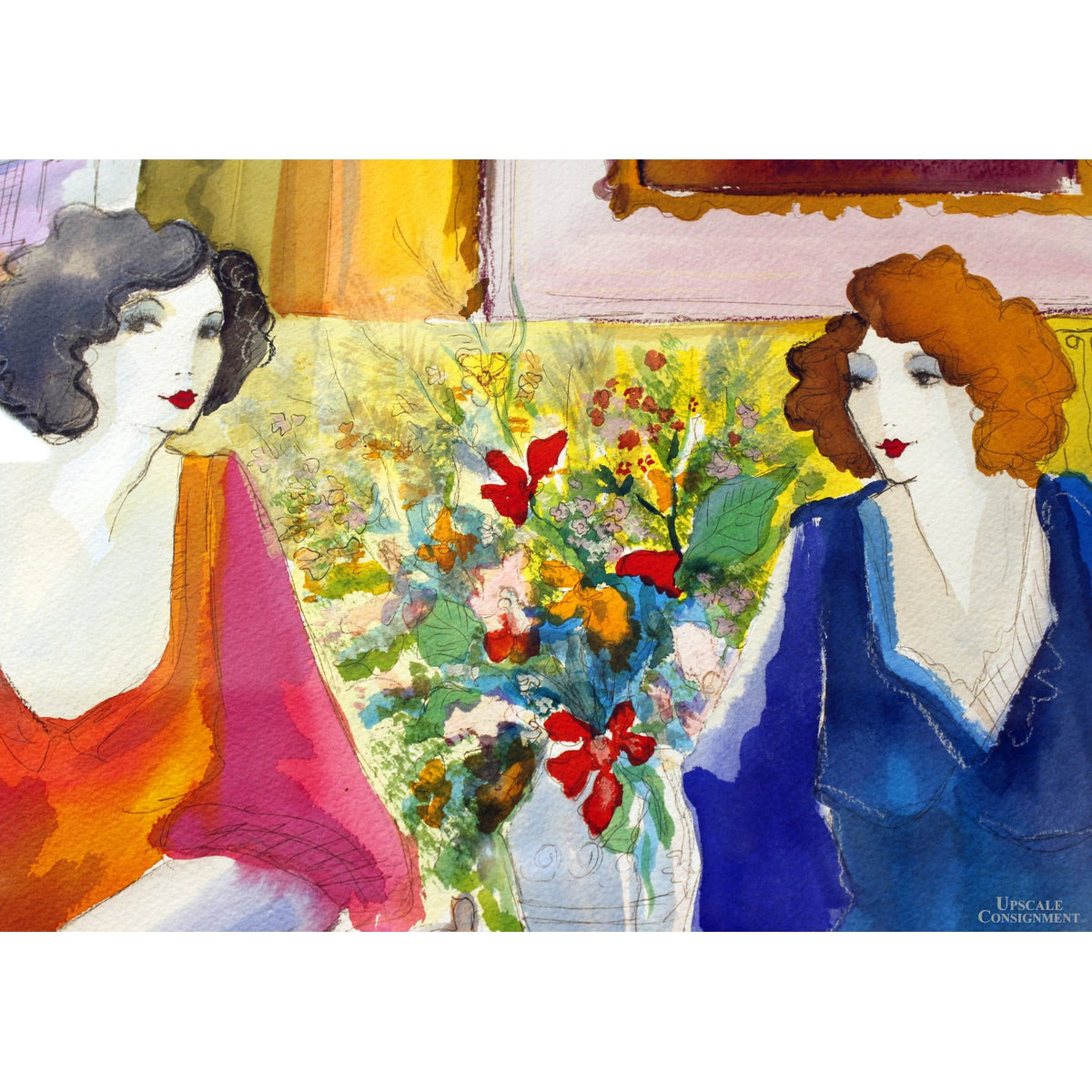 Original Watercolor - "The Converstation" by Patricia Govezensky