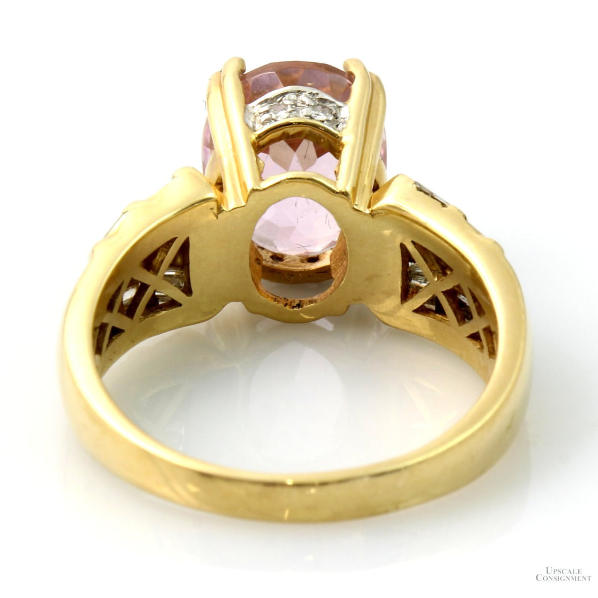 Pink Kunzite Gemstone &  Diamond 14K Gold Ring