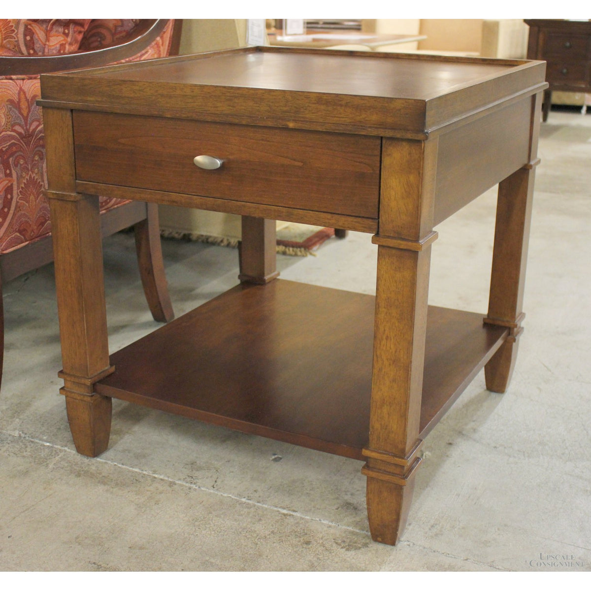 Mahogany End Table w/Drawer