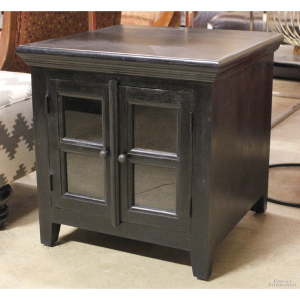 Black Accent Cabinet w/Glass Doors