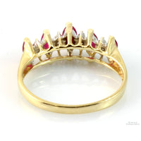 Marquise Cut Natural Ruby & Diamond 14K Gold Ring