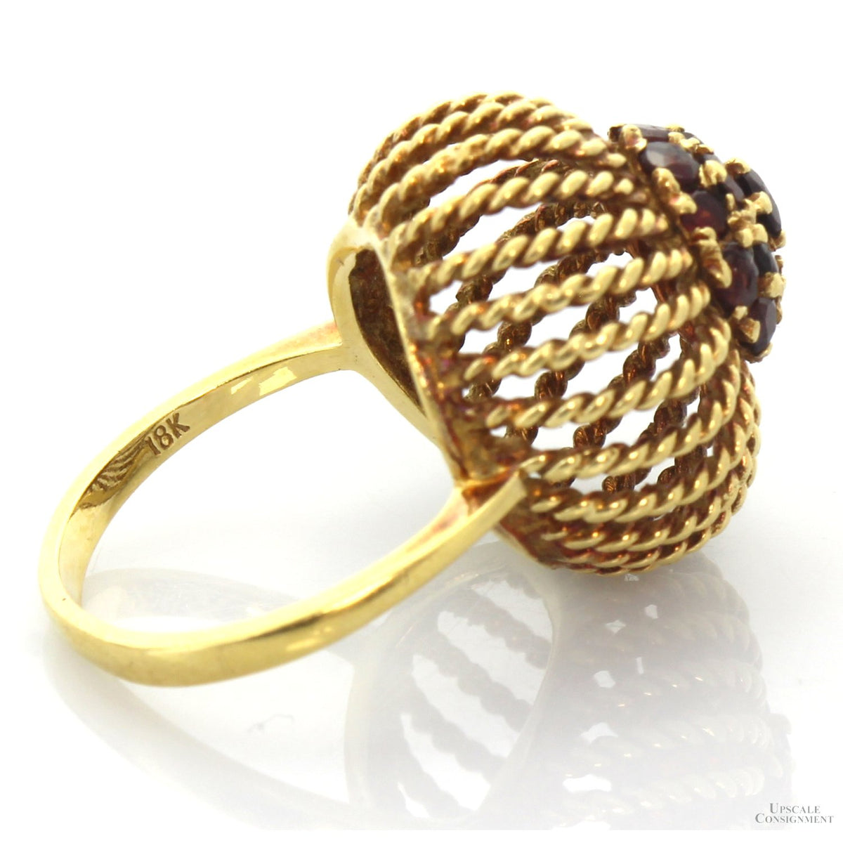 1.35ctw Spessartine Garnets | 18K Yellow Gold Cannetille Ring
