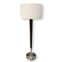 Mahogany & Brushed Nickel Fluted Floor Lamp