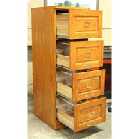 Oak 4 Drawer File Cabinet