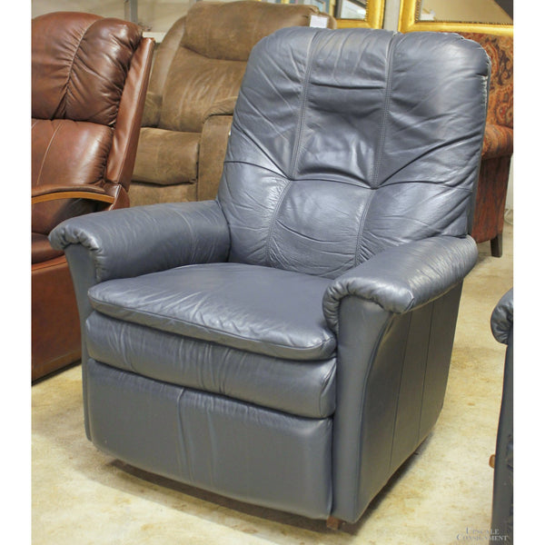 La-Z-Boy Blue Leather Rocking Recliner