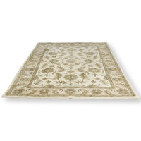6' X 8' 10'' Tan Leaf Pattern Area Rug