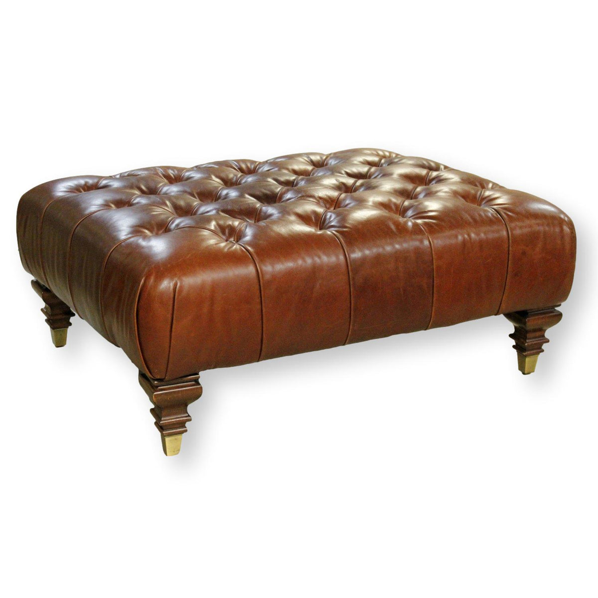 Ralph Lauren Tufted Leather Ottoman