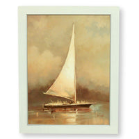 Framed Original Oil White Sailboat