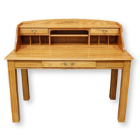 Golden Oak Writing Desk w/Hutch