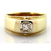 14K Yellow Gold .18ct Diamond Men's  Sculptural 11.51G Band
