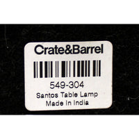 Crate & Barrel 'Santos' Bronze Oil Jar Table Lamp