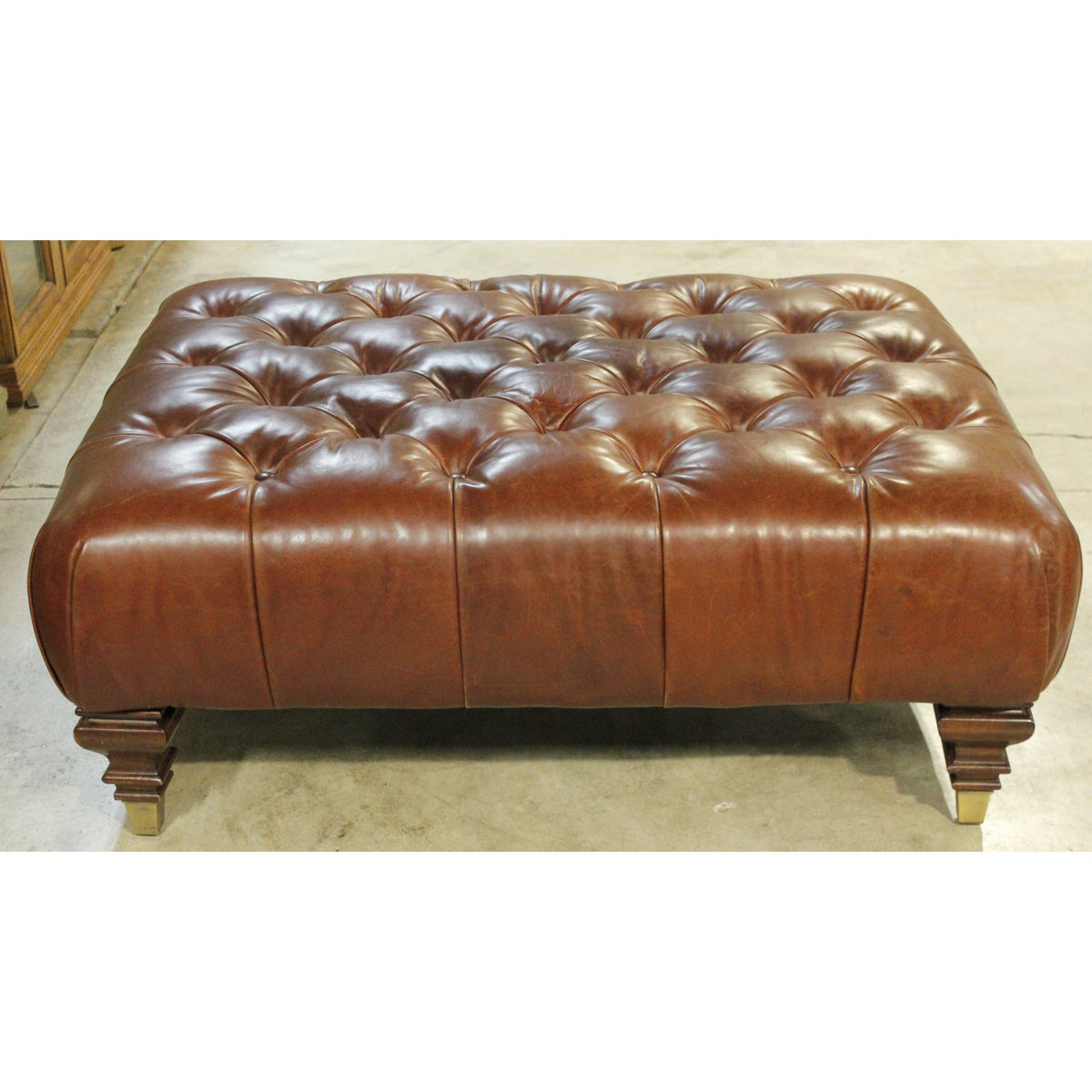 Ralph Lauren Tufted Leather Ottoman