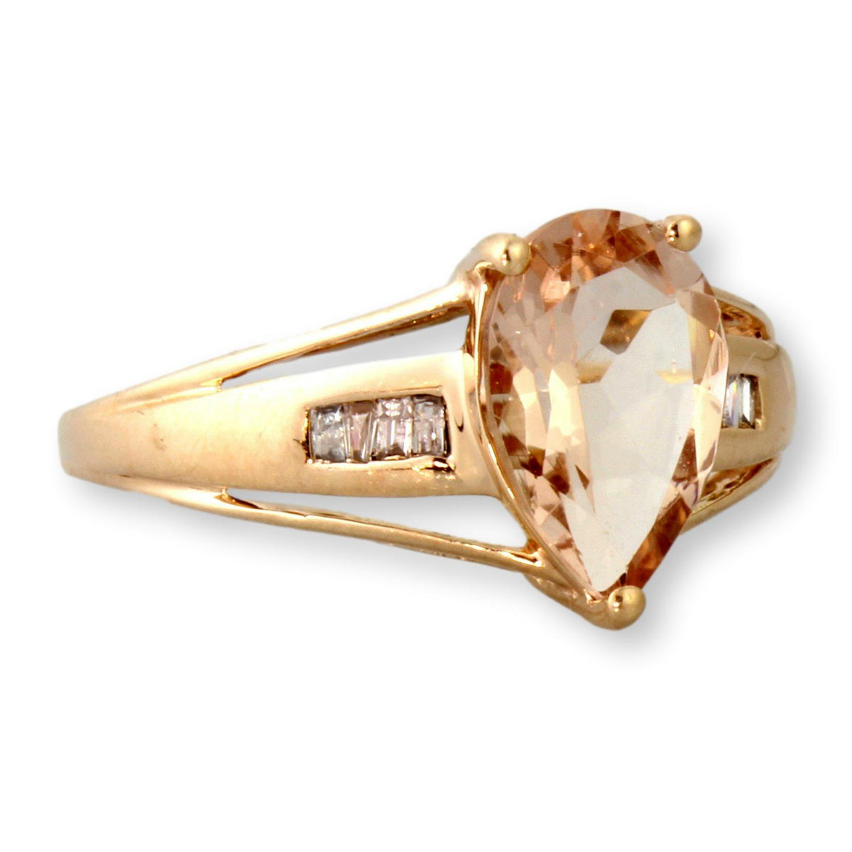 1.73ct Morganite Solitaire & Diamond 10K Rose Gold Ring