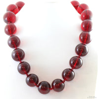Premium Quality Natural Baltic Red Amber Bead 22" Necklace