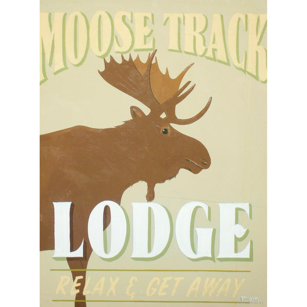 Framed Moose Track Lodge Poster Style Artwork