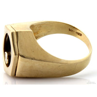 Signed 14KP Gold Kinetic Onyx Floating Diamond Men's Band