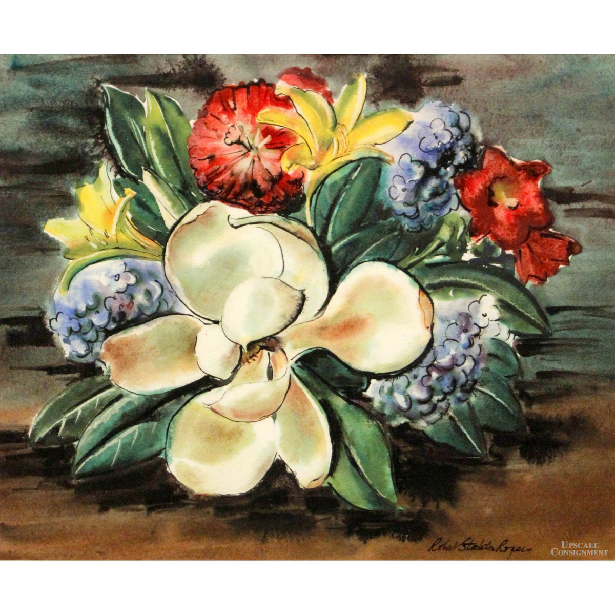 Floral Watercolor Painting by Robert Stockton Rogers