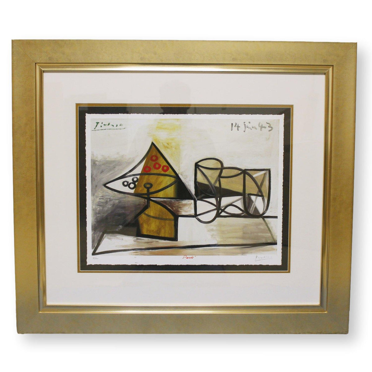 Gallery Framed Art Print 'Compotier et verres 1881-1973' By Pablo Picasso