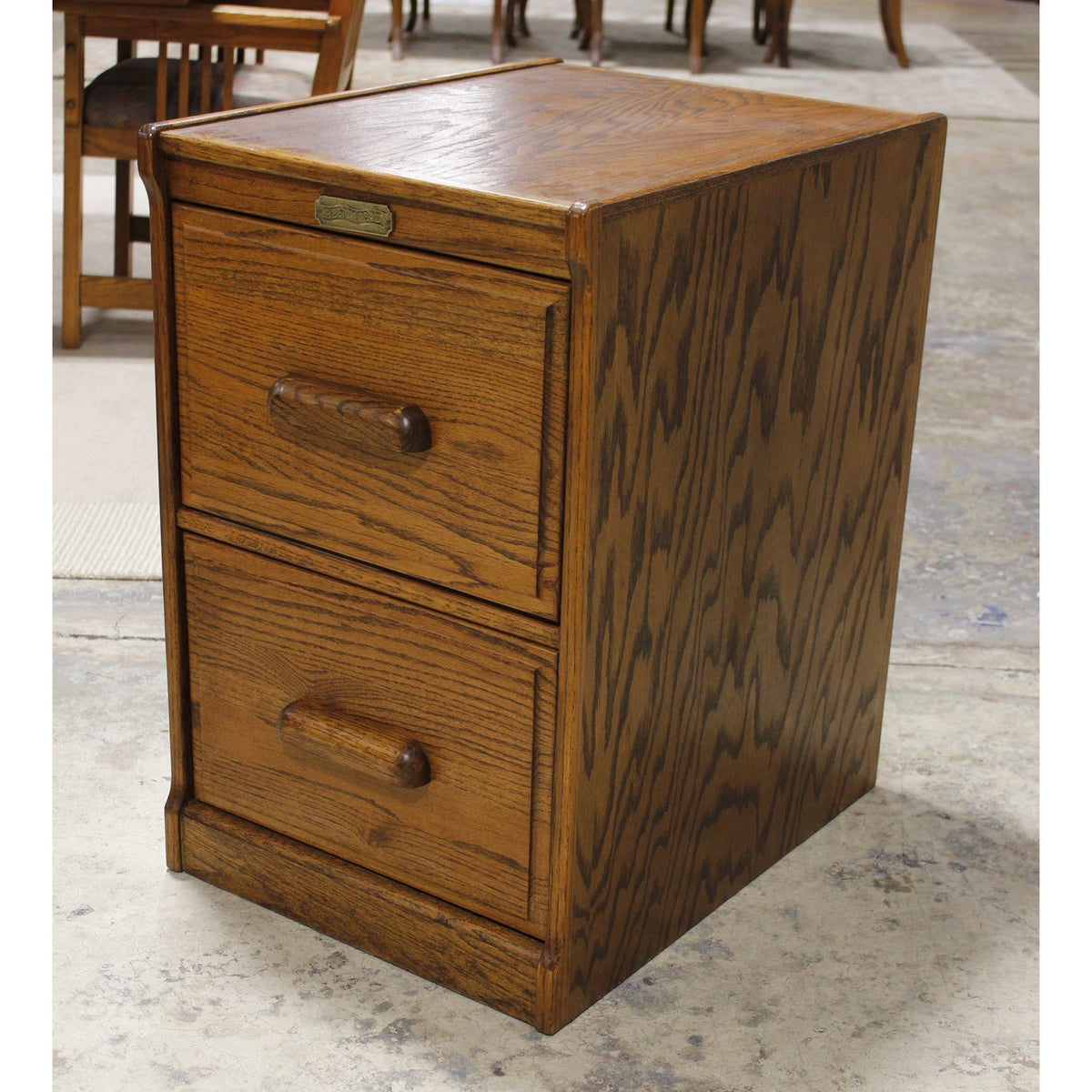 Bentwood Furniture Dark Oak 2 Drawer File Cabinet