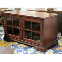 Cherry Media Stand w/Glass Doors