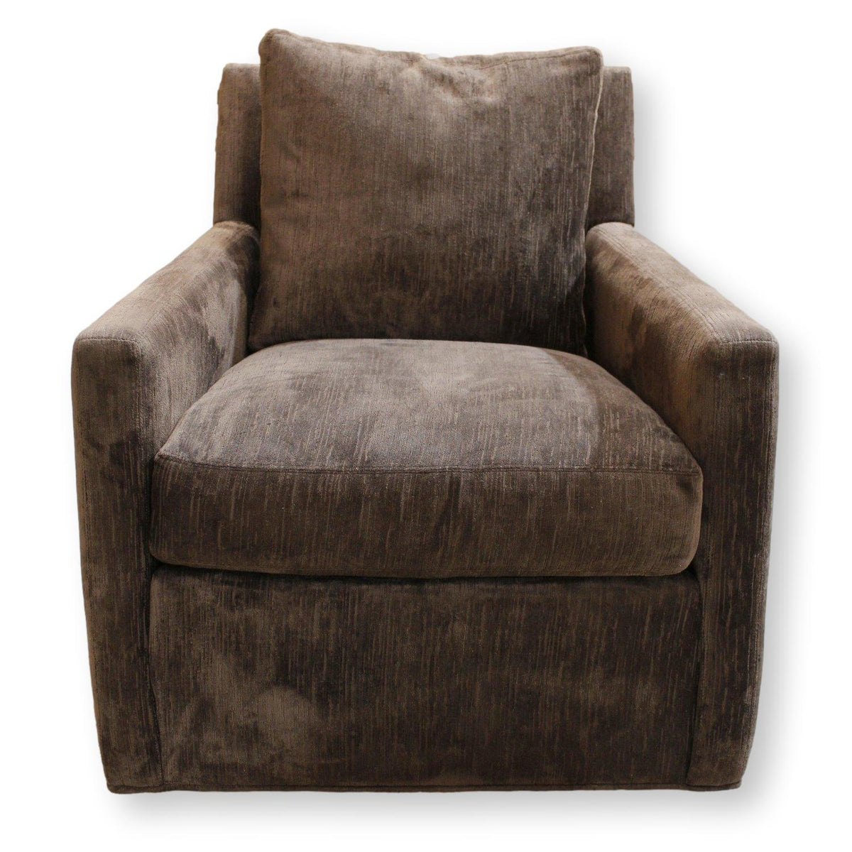 Lee Industries Brown Swivel Armchair