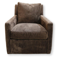 Lee Industries Brown Swivel Armchair