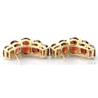 6.50ctw Spessartine Garnet 10K Yellow Gold Earrings
