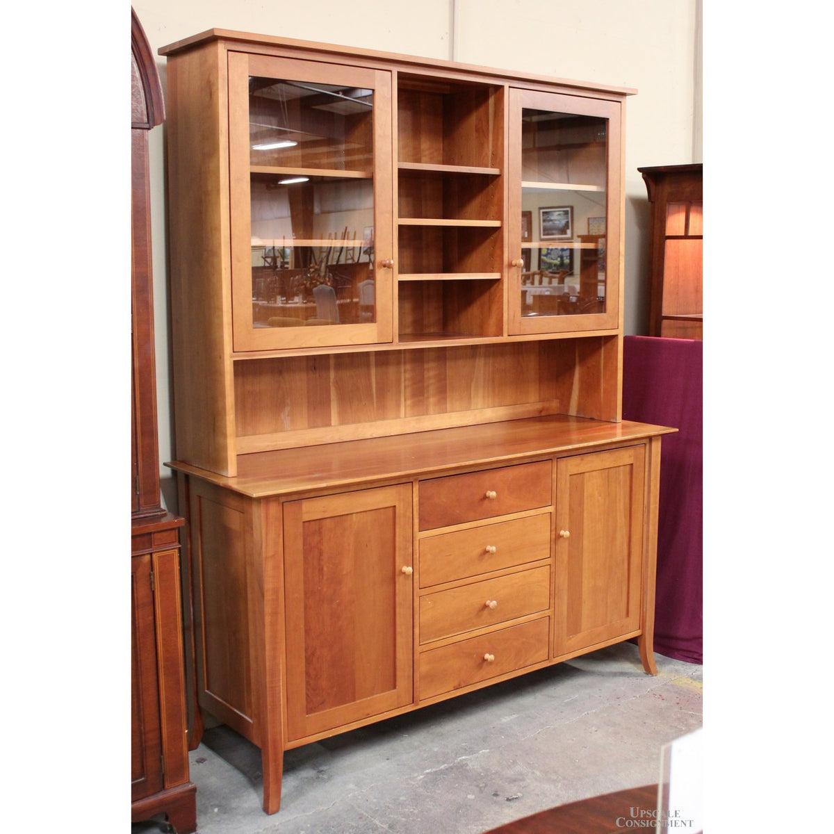 Lyndon Furniture Solid Cherry Shaker China Cabinet