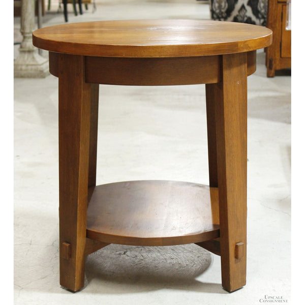 Round Craftsman Style Accent Table