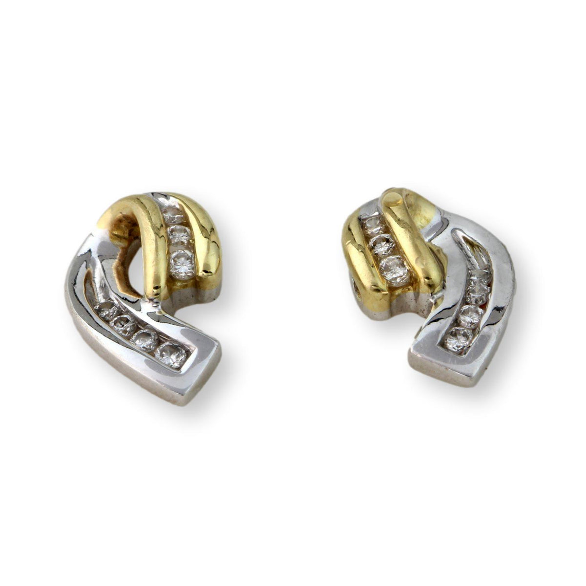.14ctw Diamond 14K Yellow & White Gold  Stud Earrings