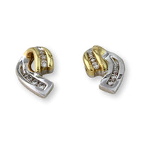 .14ctw Diamond 14K Yellow & White Gold  Stud Earrings