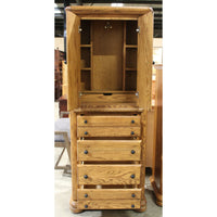 Arbek Wardrobe Armoire w/Swivel Base & Full Length Mirror Back