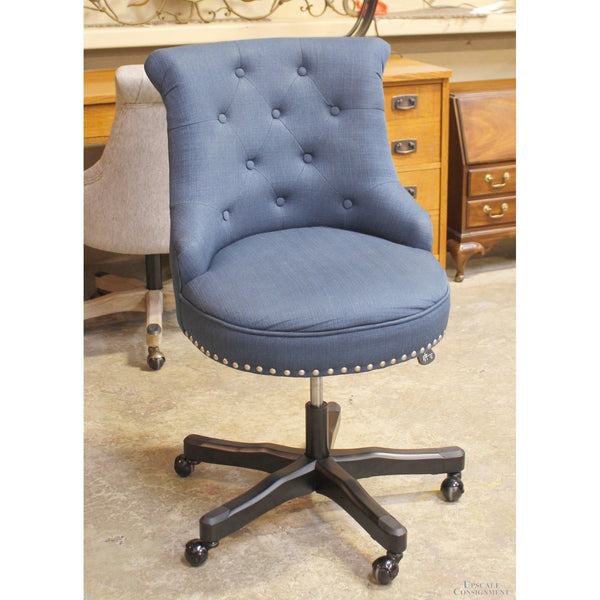 Blue Tufted Office Chair