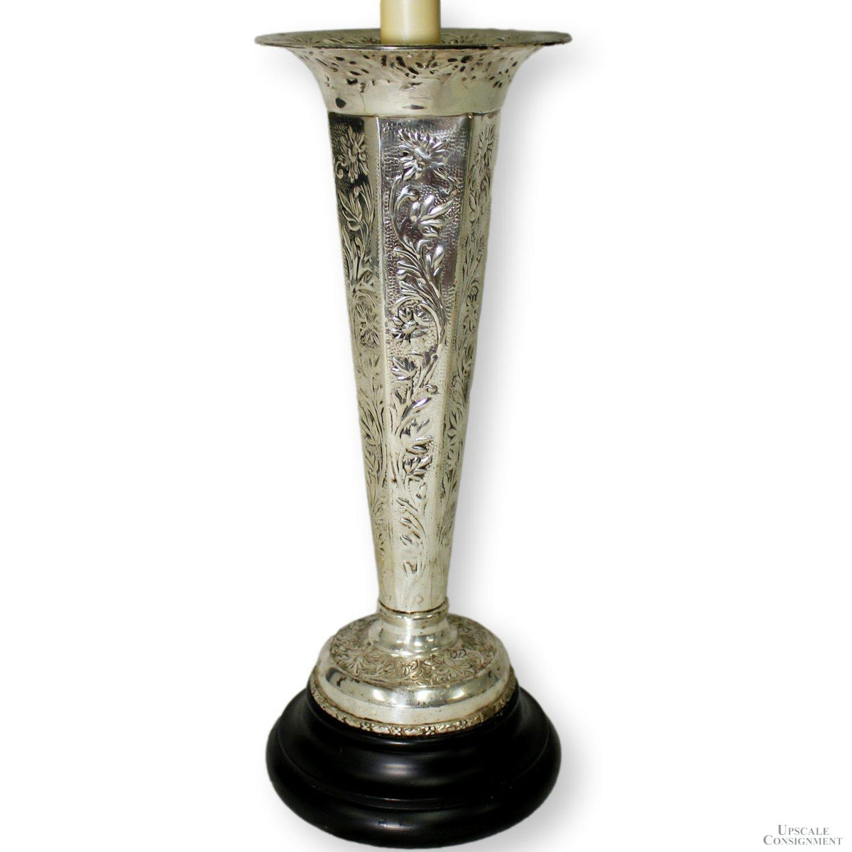 Frederick Cooper Silverplate Floral Relief Table Lamp