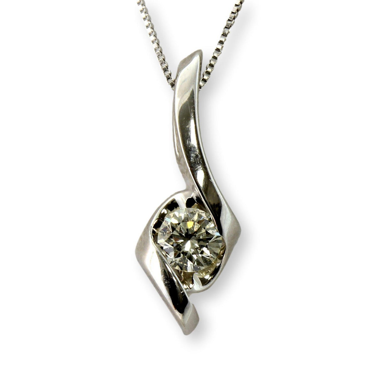 Sirana Collection 14K White Gold .25ct Diamond Pendant Necklace