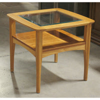 MCM Glass Top End Table