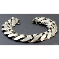 Handcrafted Mid-Century Lady's Silver Cuban Curb Link Bracelet