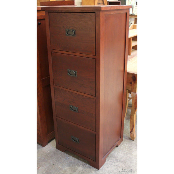 Mission Oak Four Drawer File Cabinet