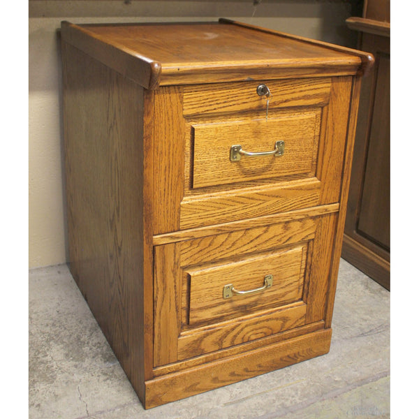 Two Drawer Oak File Cabinet w/Keys