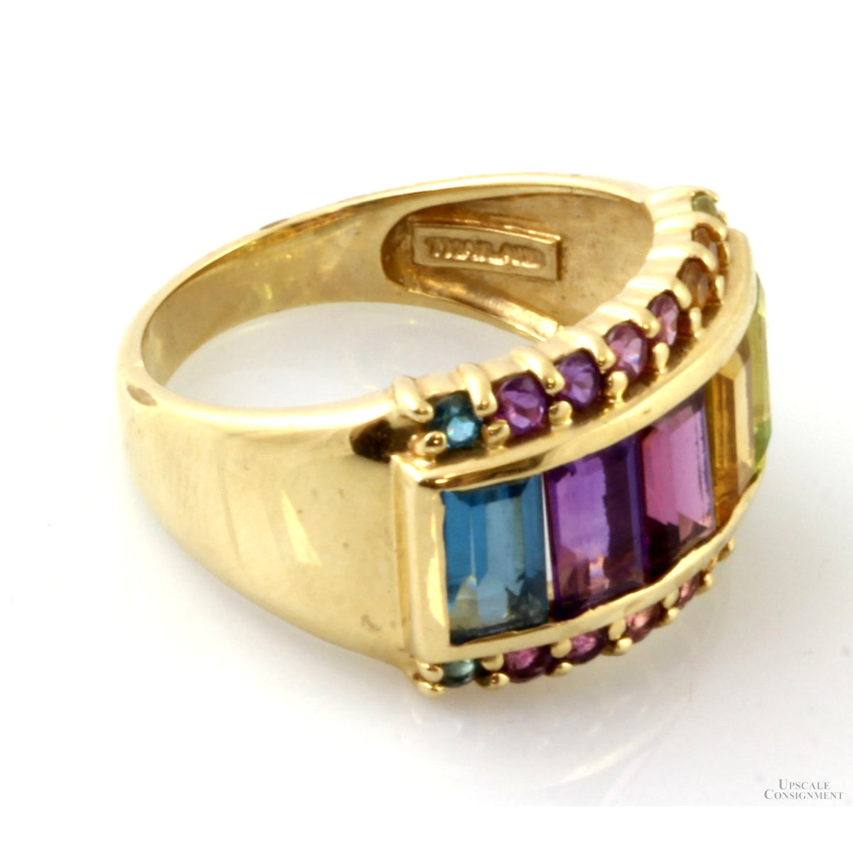 3.0ctw Citrine, Peridot, Garnet, Topaz, Amethyst 10K Gold Ring